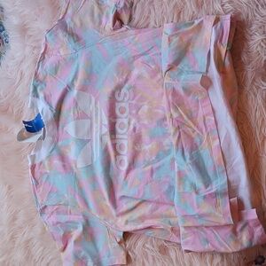 adidas tie dye t shirt dress XL